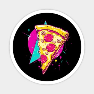 Neon Slice: Pop Art Pizza Delight Magnet